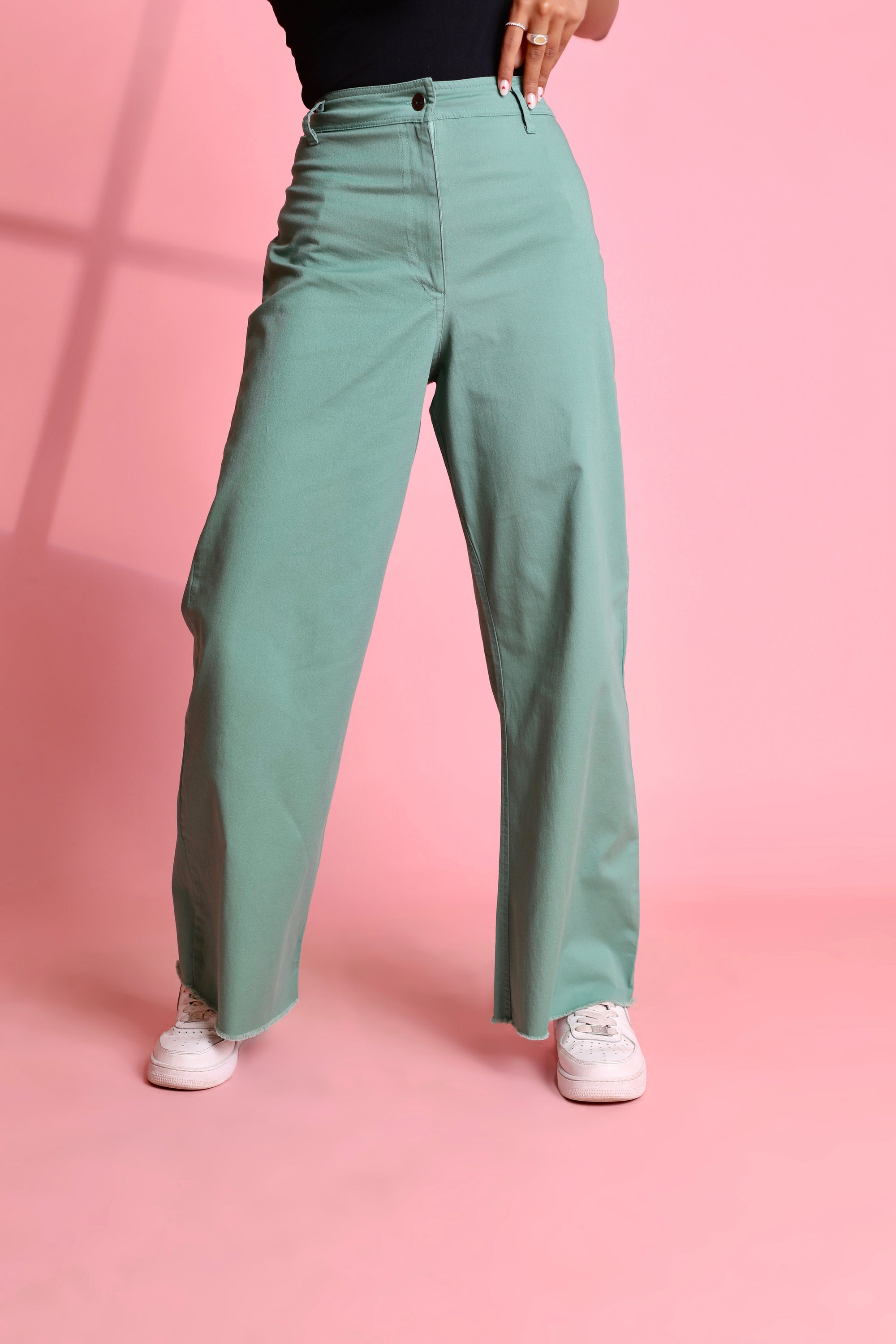 Wide Leg Gabardine Pants