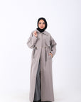 Elastic Waist Long Trench
