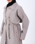 Elastic Waist Long Trench
