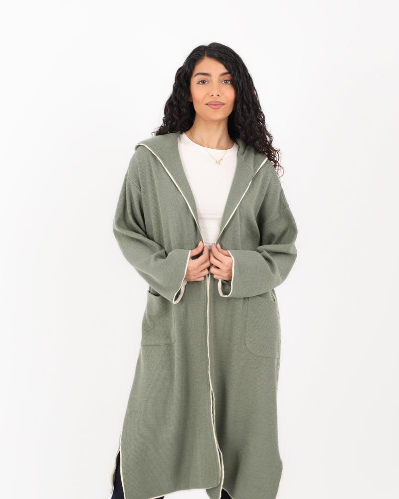 Soft Knit Long Hoodie Cardigan