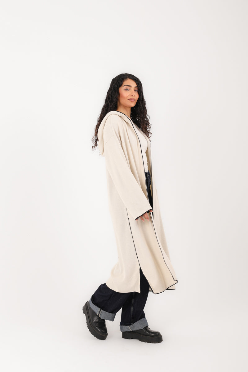 Soft Knit Long Hoodie Cardigan