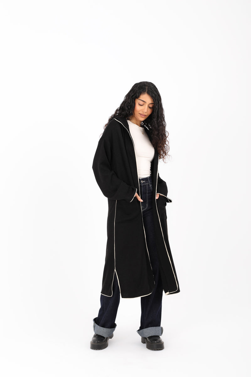 Soft Knit Long Hoodie Cardigan