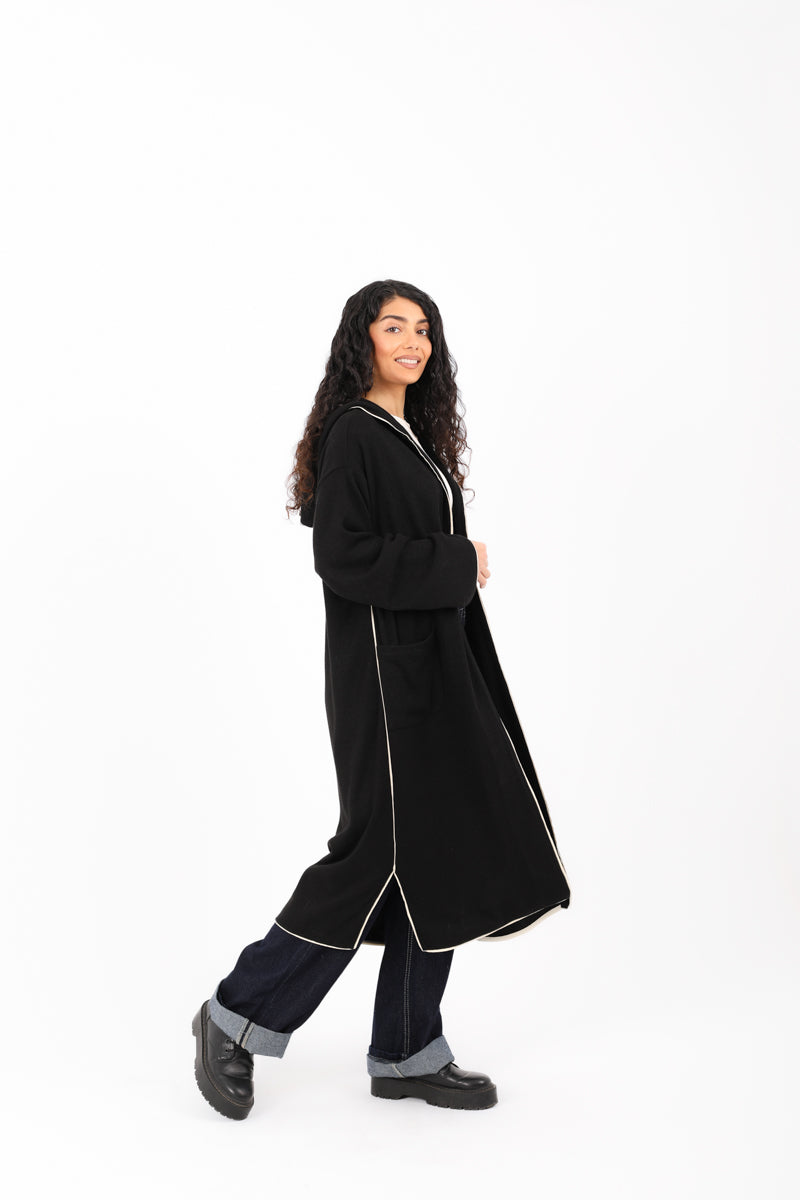 Soft Knit Long Hoodie Cardigan