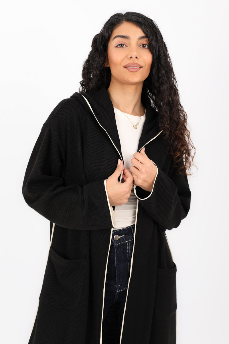 Soft Knit Long Hoodie Cardigan