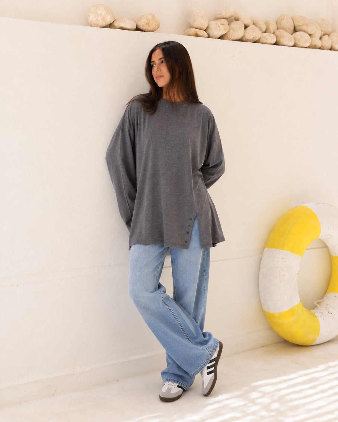 Side Buttons Basic Shirt