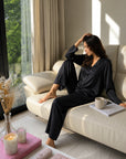 Basic Stain Set Pajama with Buttons