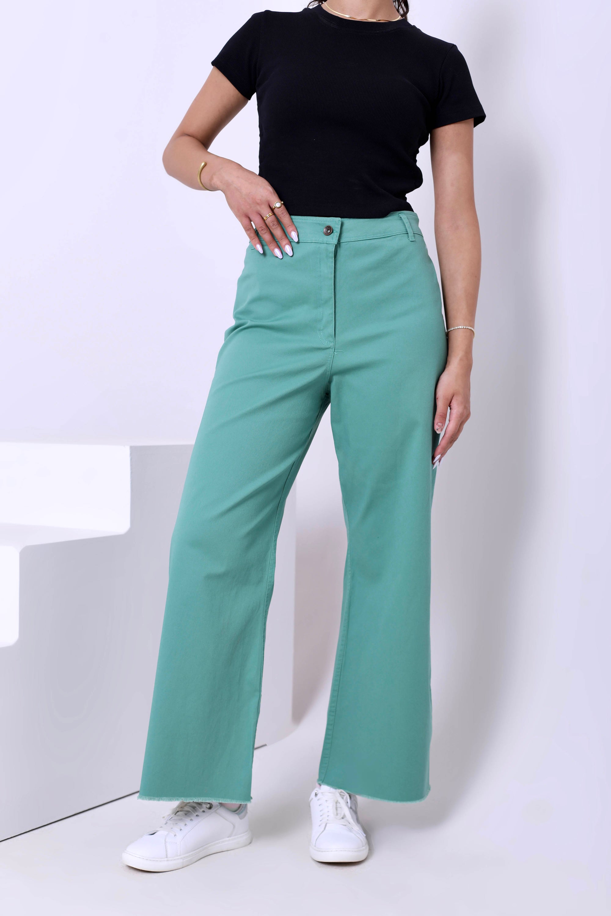 Wide Leg Gabardine Pants
