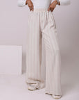 Elastic Linen Blend Pants