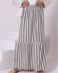 Linen Striped  Skirt