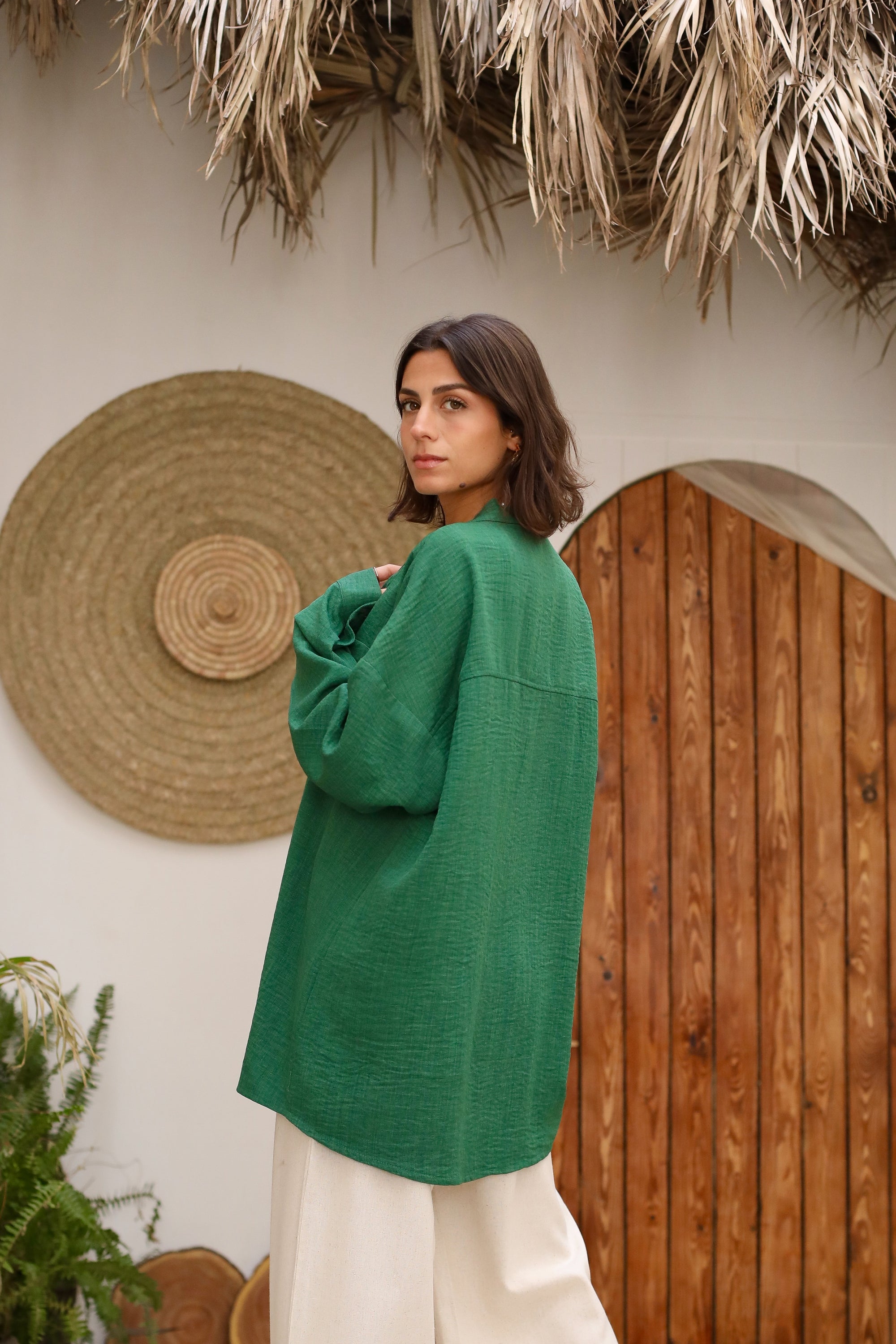 Button Linen Blend Shirt