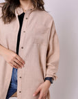 Button Linen Blend Shirt