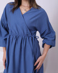 Linen Blend Dress With Belt