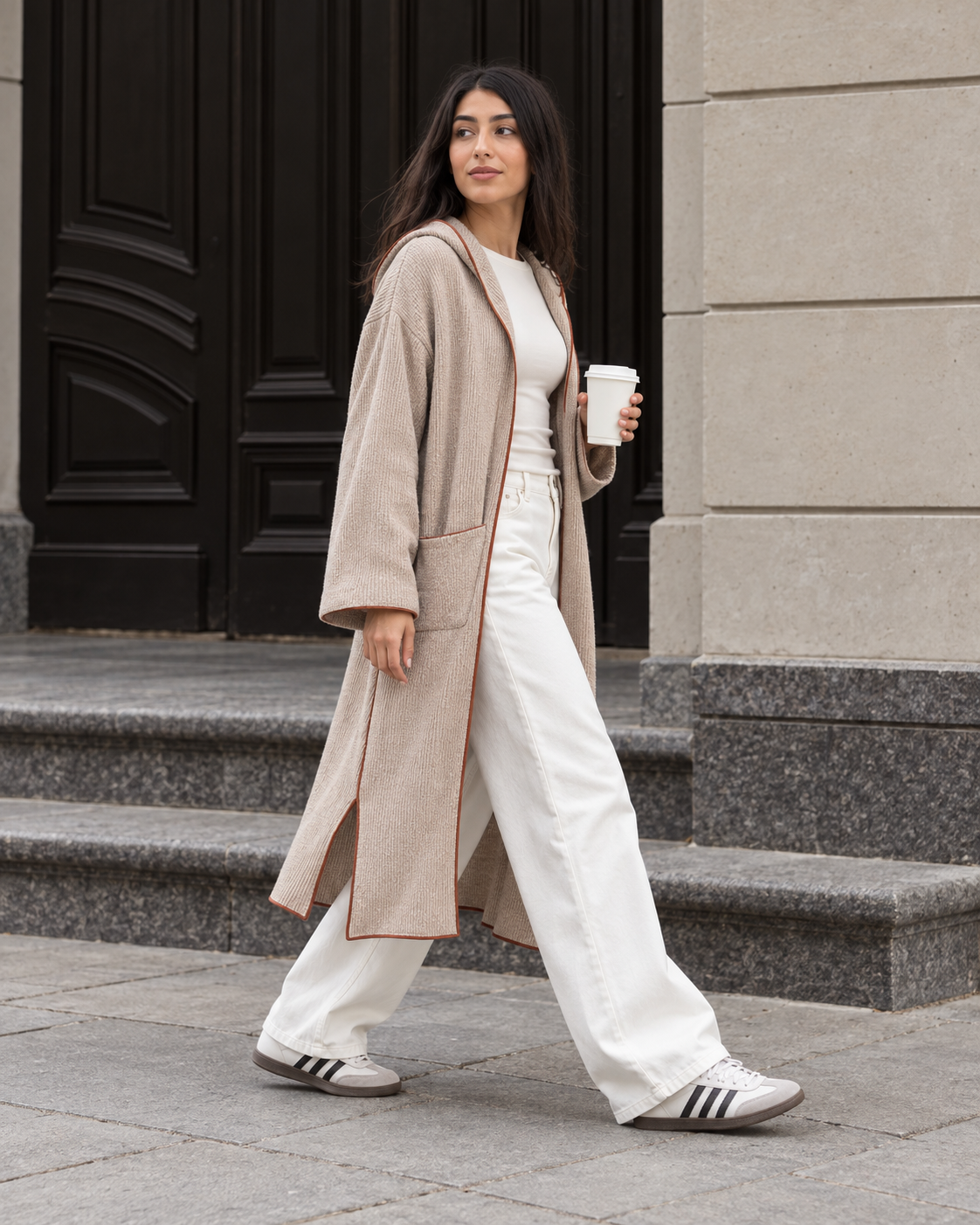 Soft Knit Long Hoodie Cardigan