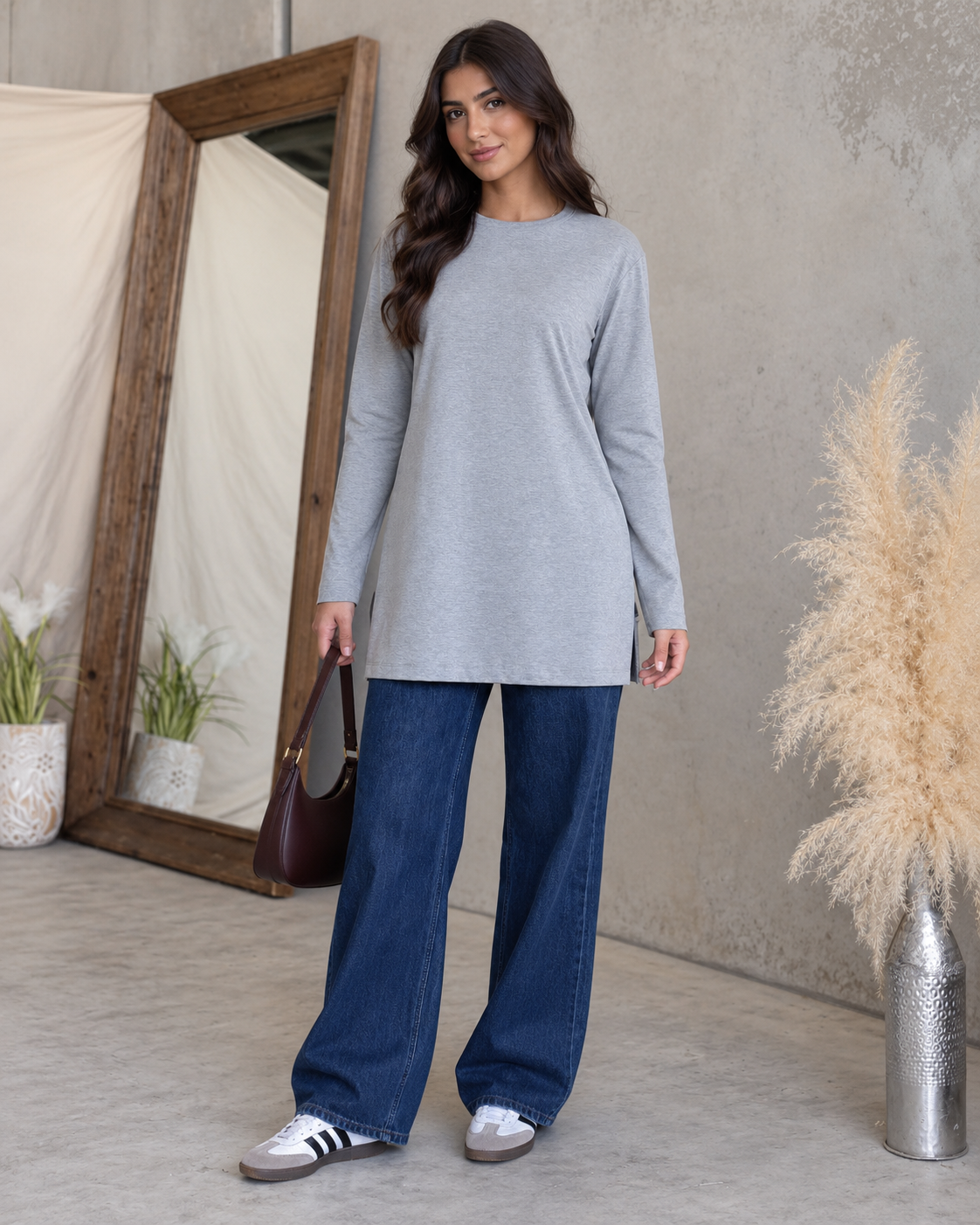 Long-Sleeve Longline Top