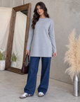 Long-Sleeve Longline Top