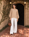 Elasticated Cuffs Plain Blouse