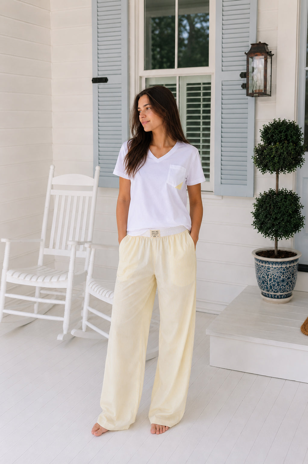 HS 111- Strip Pants WIth basic Shirt
