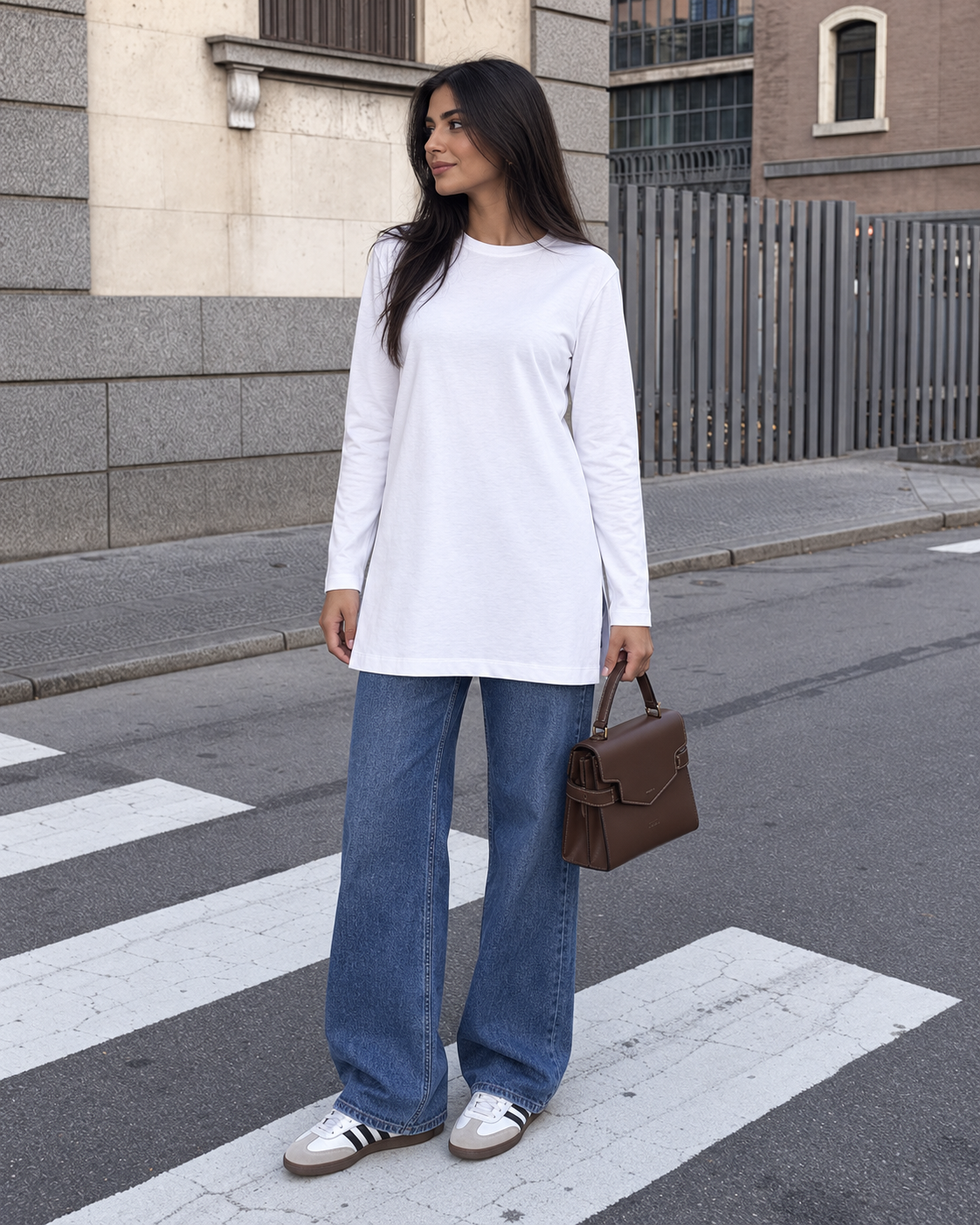 Long-Sleeve Longline Top