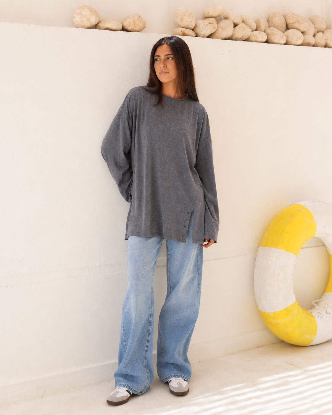 Side Buttons Basic Shirt