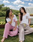 HS 103- Stripe Pants Comfort Pajama Set
