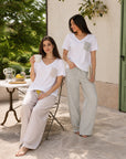 HS 103- Stripe Pants Comfort Pajama Set