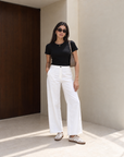 Wide Leg Gabardine Pants