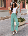 Wide Leg Gabardine Pants