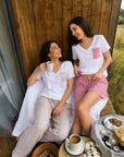 HS 103- Stripe Pants Comfort Pajama Set