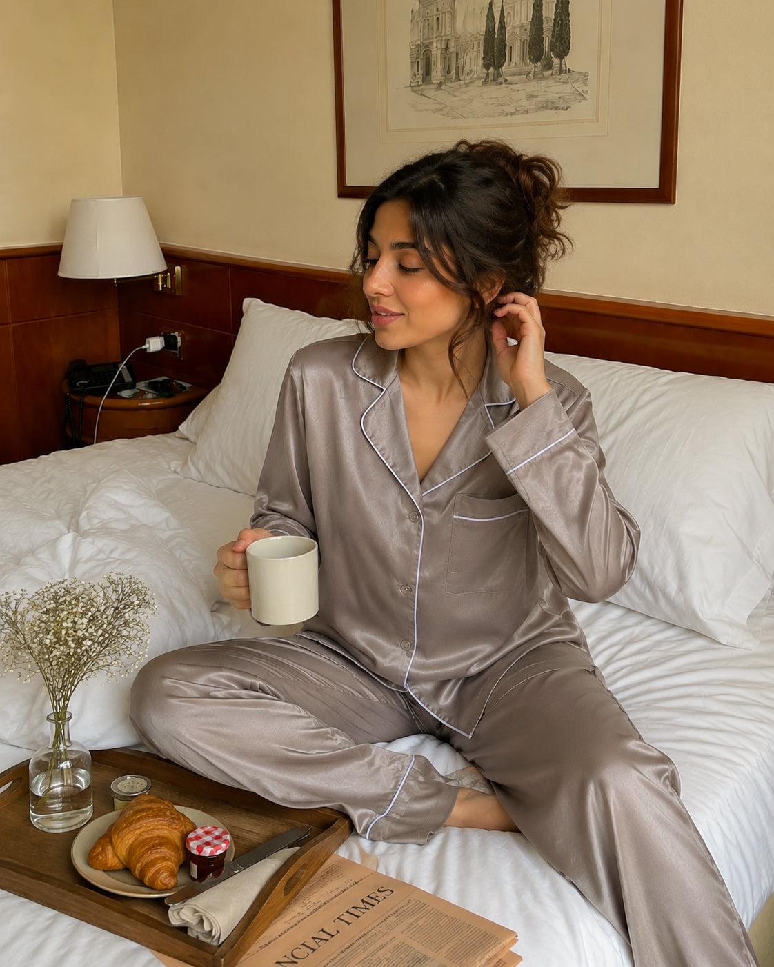 Hs 108-Soft Touch Long Sleeve Pajama Set
