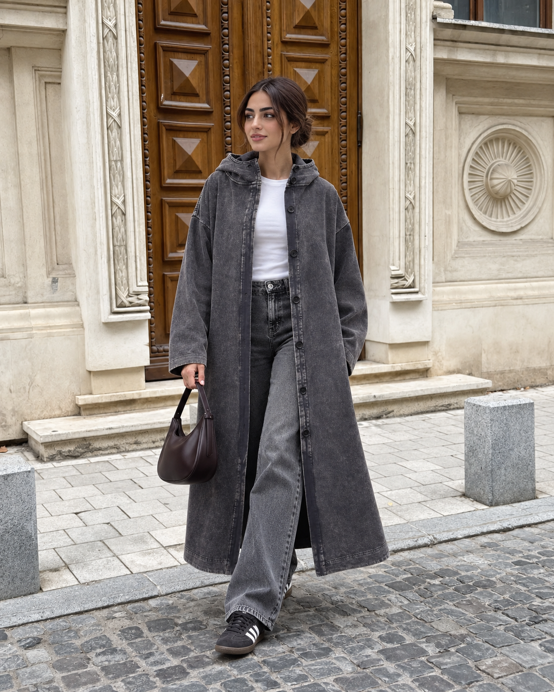Long Buttons Hoodie