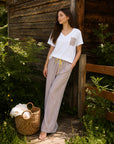 HS 103- Stripe Pants Comfort Pajama Set