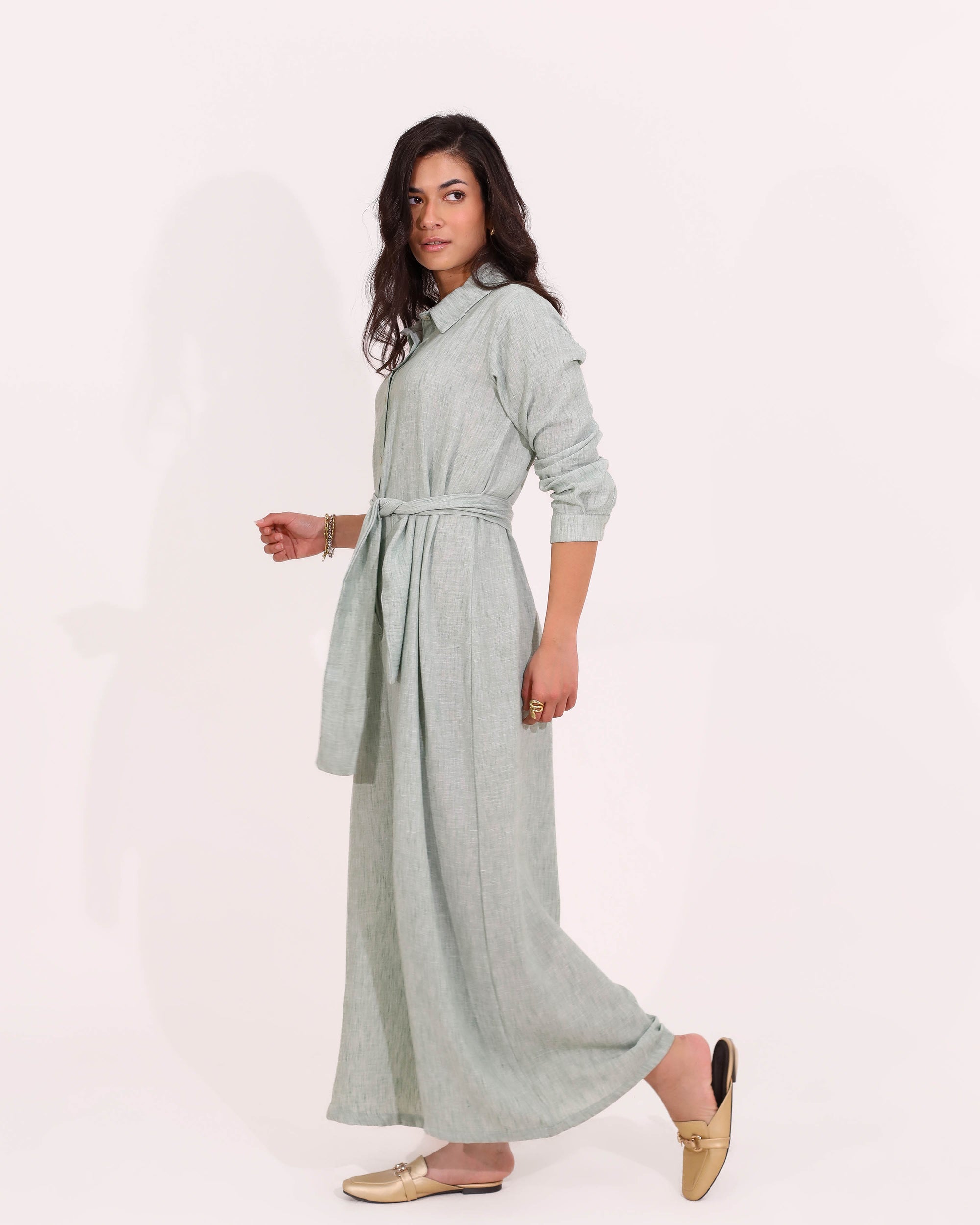 Long Sleeves Jumpsuit With Belt