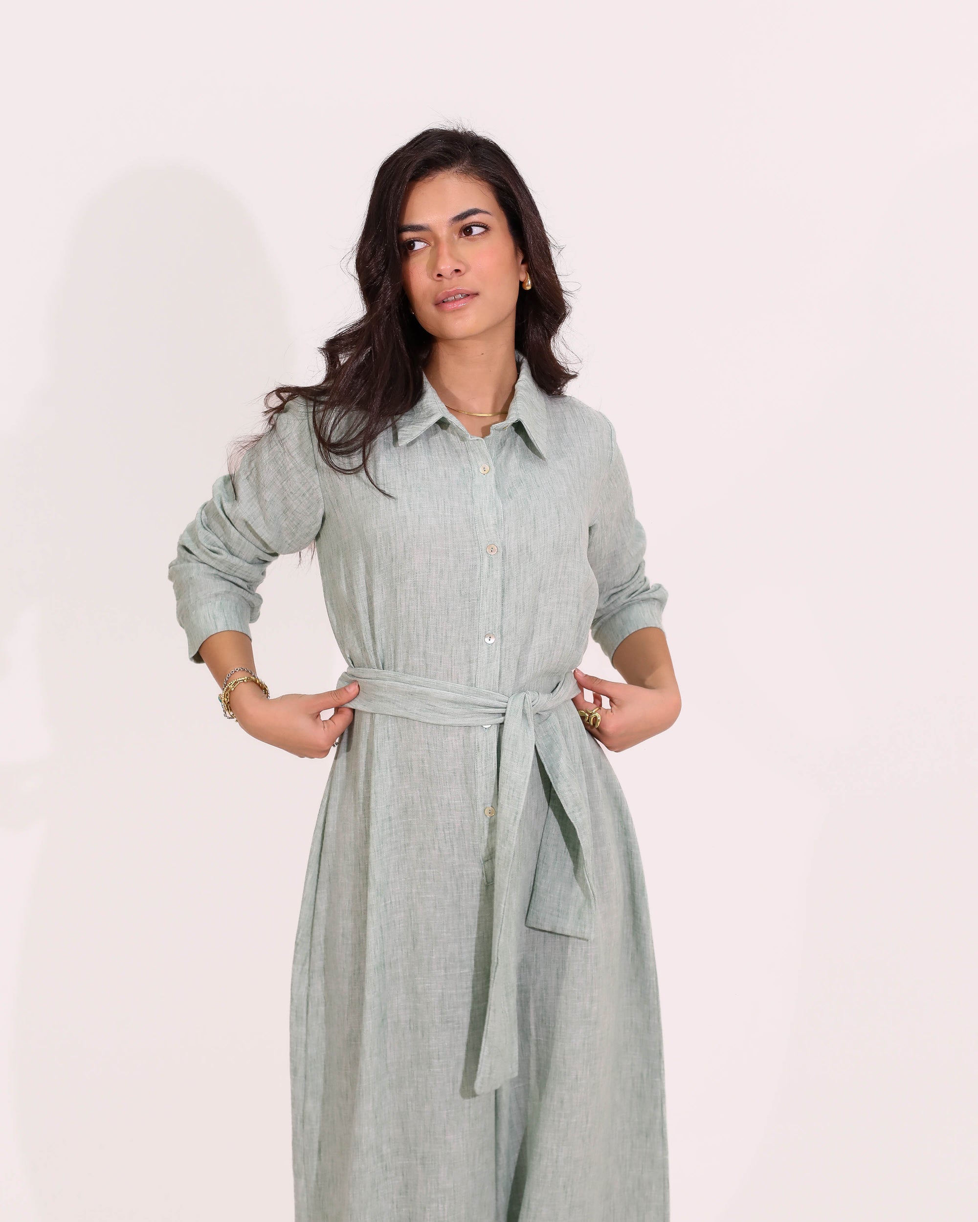 Long Sleeves Jumpsuit With Belt