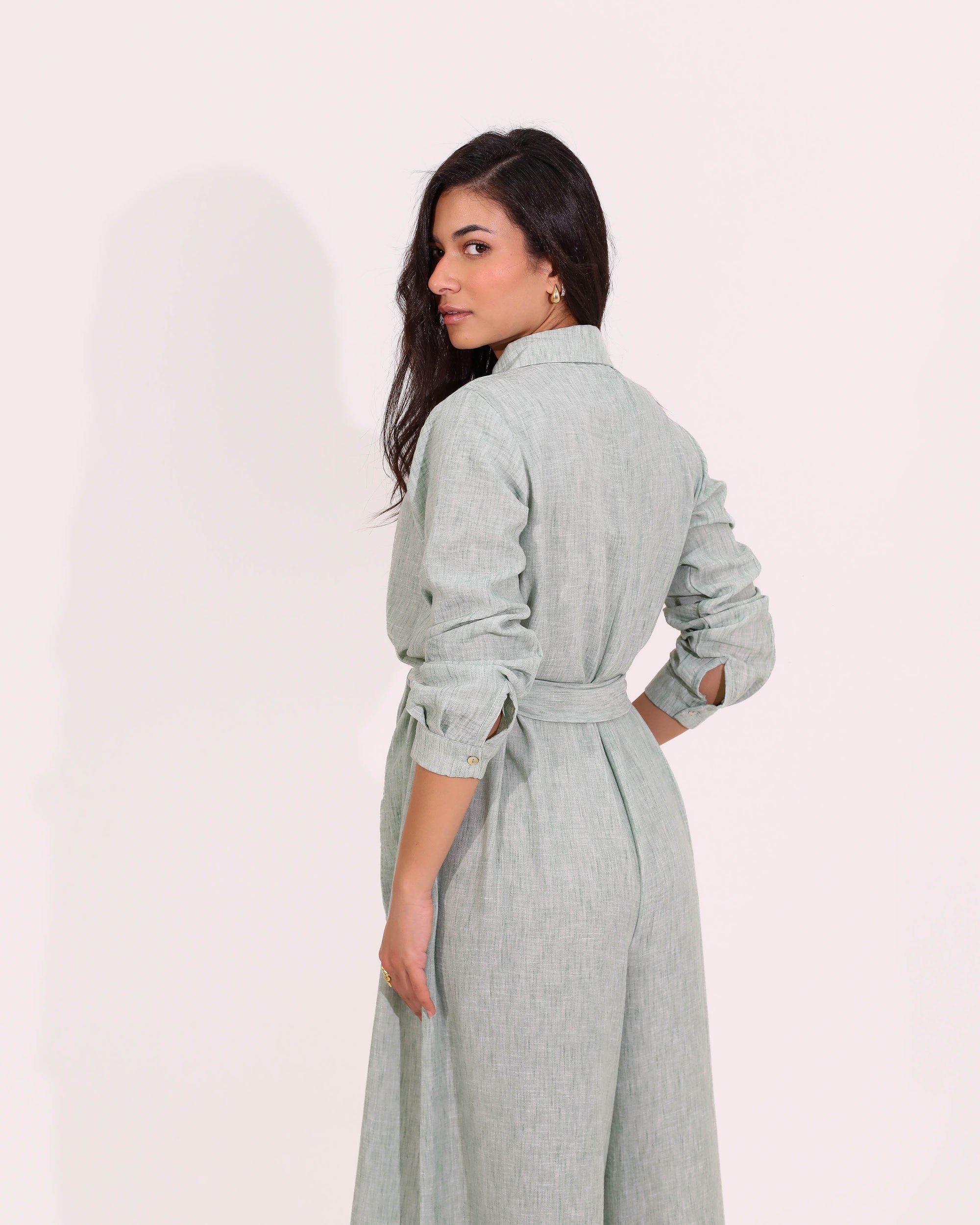 Long Sleeves Jumpsuit With Belt