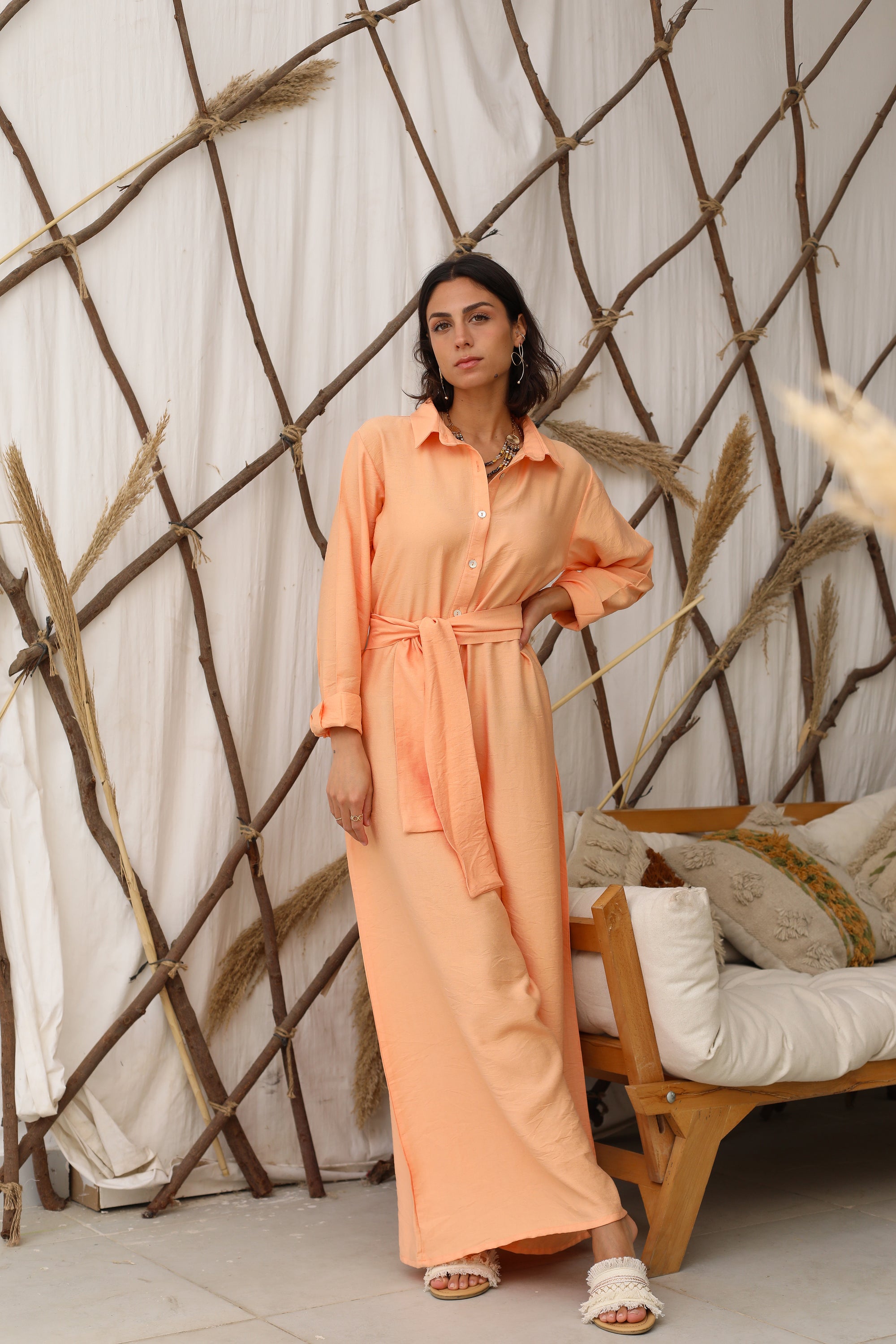 linen blend jumpsuit dress Maggie Barrel Leg Linen Blend Jumpsuit - / Peppercorn- Size2XL
