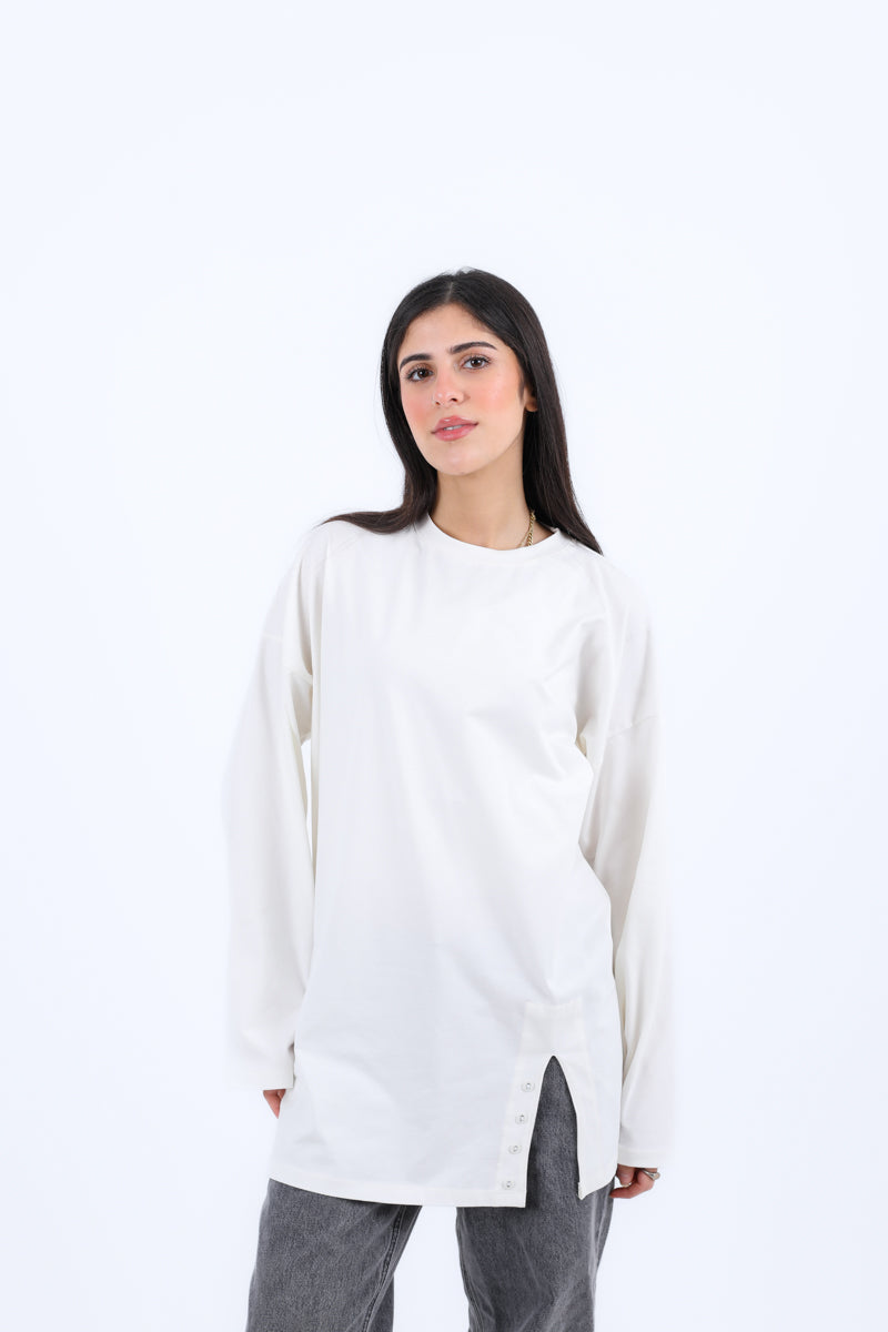 Side Buttons Basic Shirt