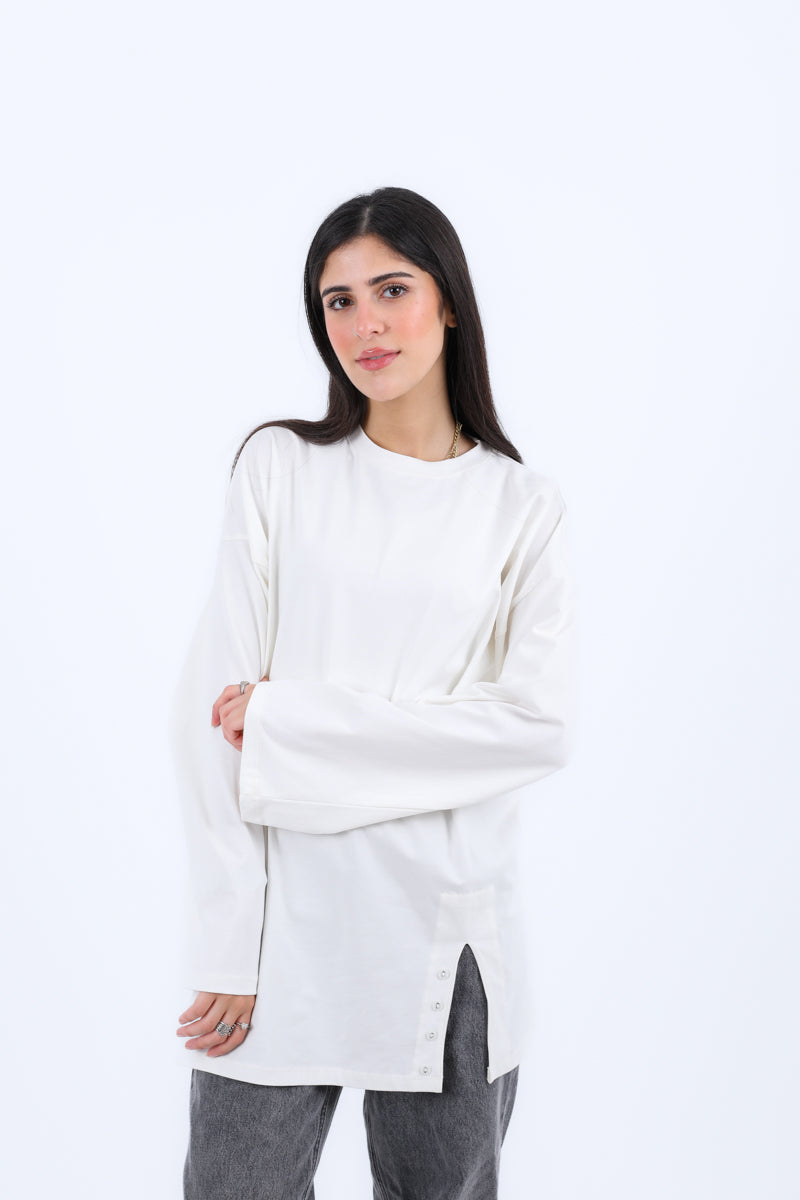 Side Buttons Basic Shirt