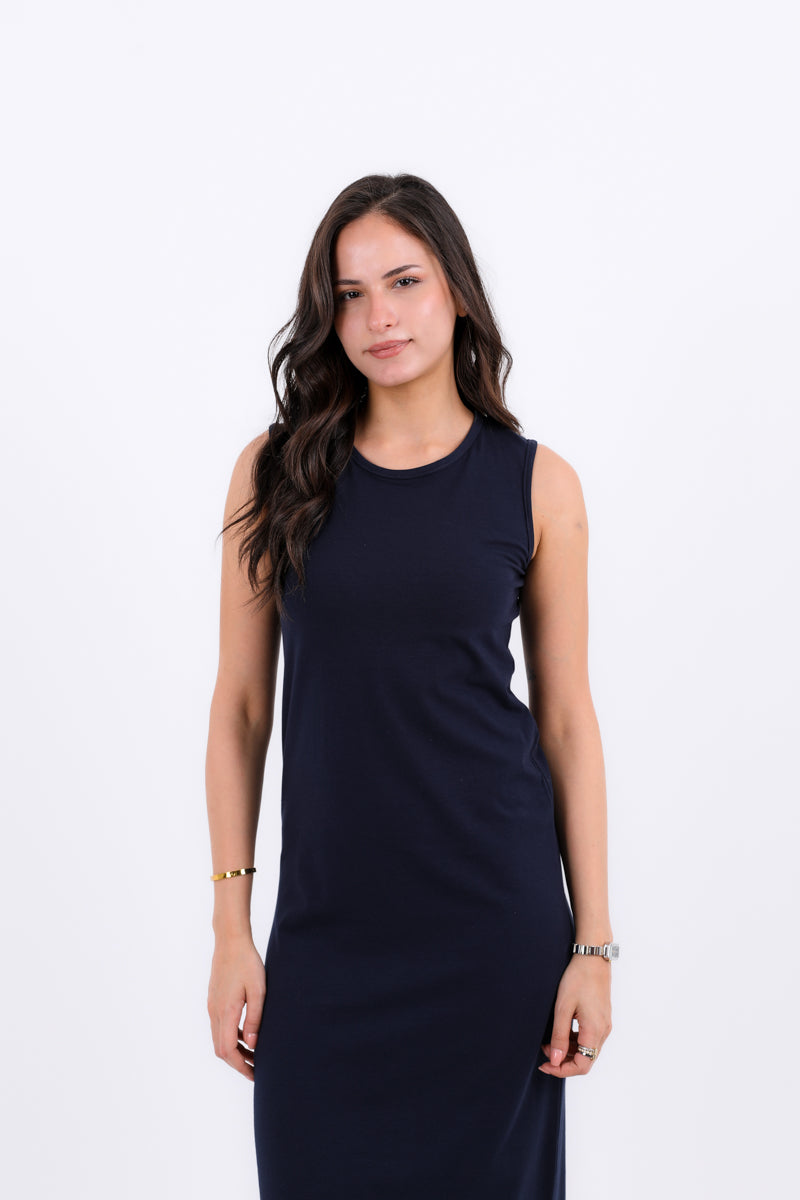 Sleeveless Cotton Basic Dress