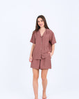 HS 101 - Solid Cotton Short Sleeve Night Suit Set