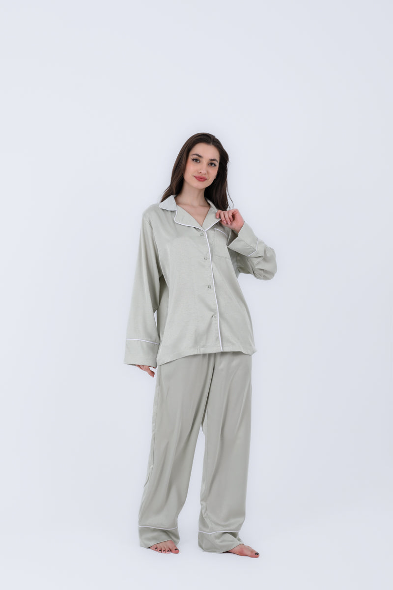 Hs 108-Soft Touch Long Sleeve Pajama Set