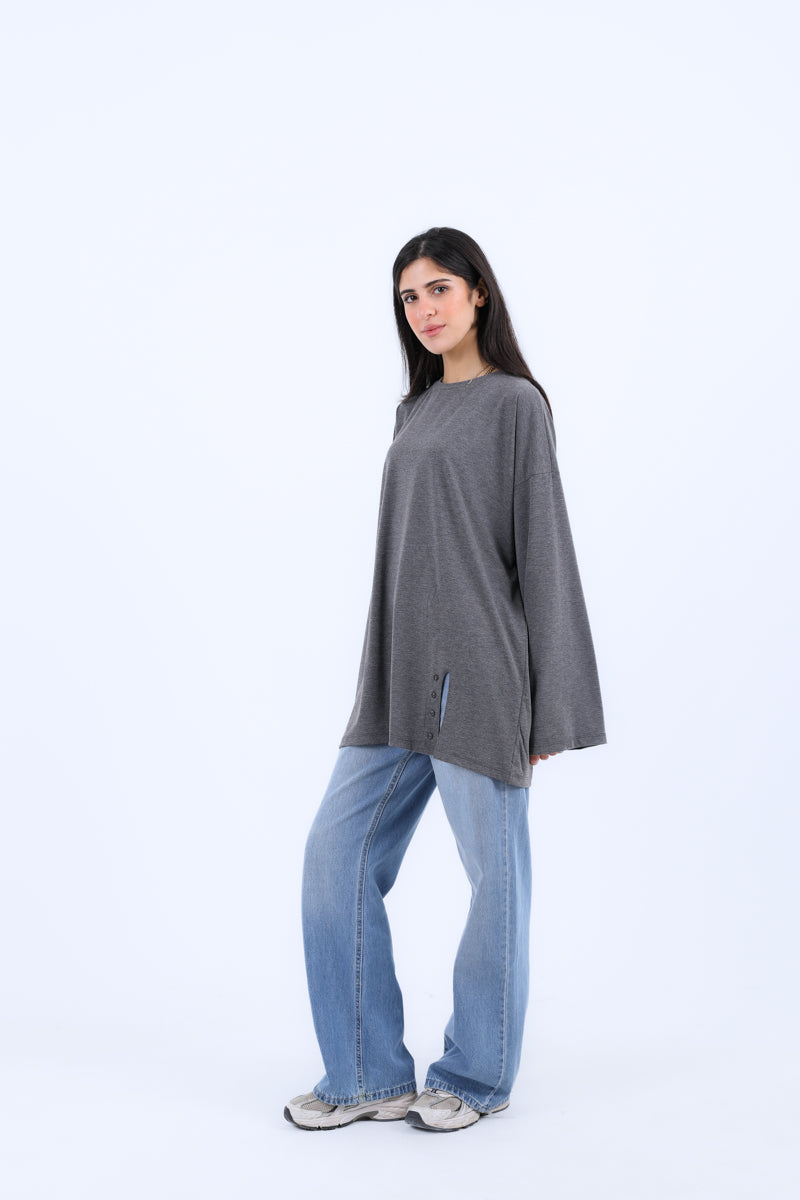 Side Buttons Basic Shirt
