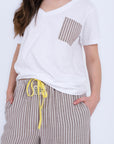 HS 103- Stripe Pants Comfort Pajama Set