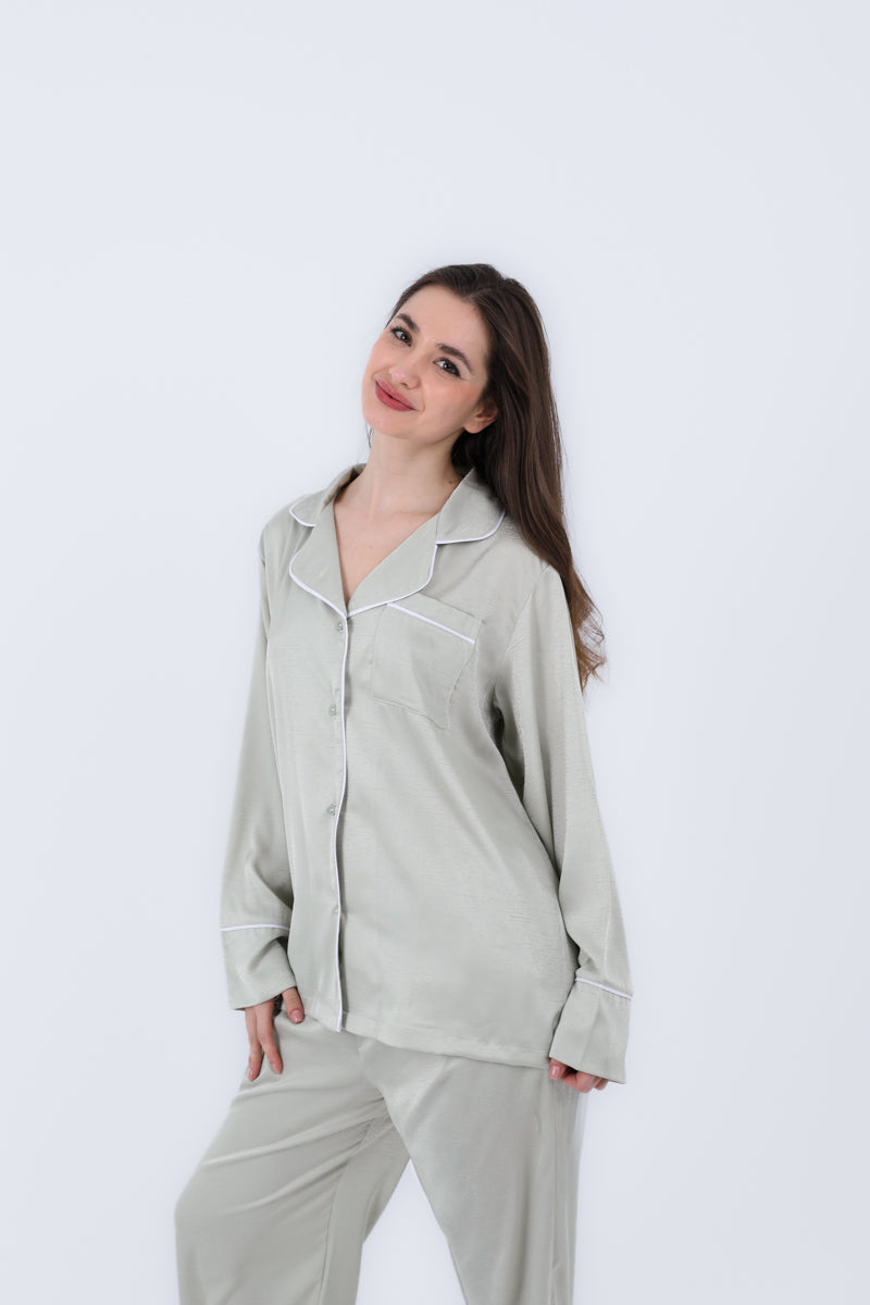Hs 108-Soft Touch Long Sleeve Pajama Set