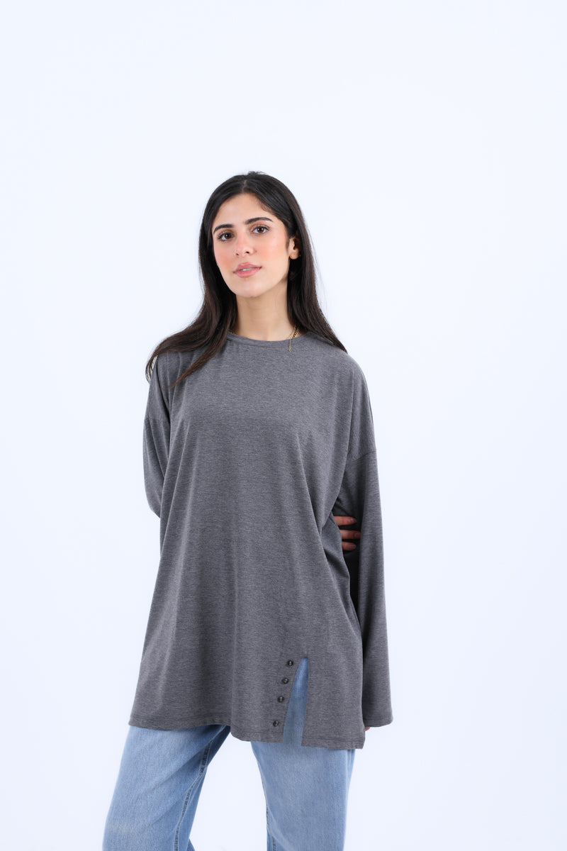 Side Buttons Basic Shirt