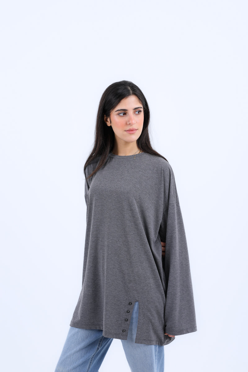 Side Buttons Basic Shirt