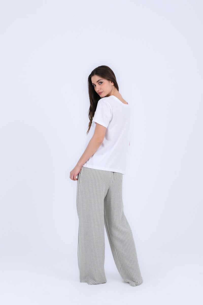 HS 103- Stripe Pants Comfort Pajama Set