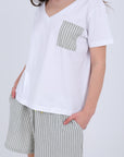 HS 104- Stripe Short Comfort Pajama Set