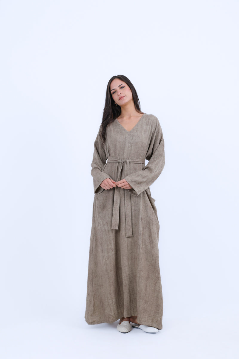 Dress With Two Pockets With Belt