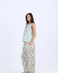 HS 107- Flowery Soft  Pants with Top