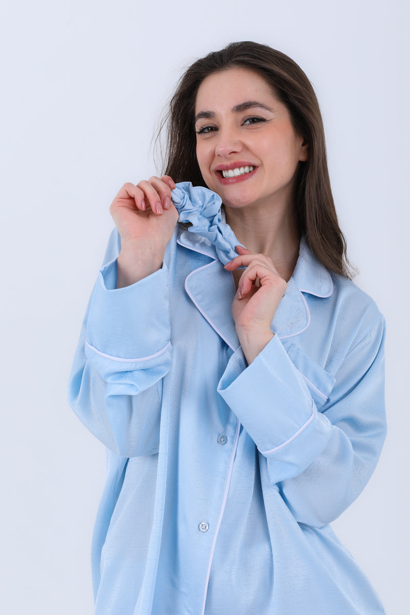 Hs 108-Soft Touch Long Sleeve Pajama Set